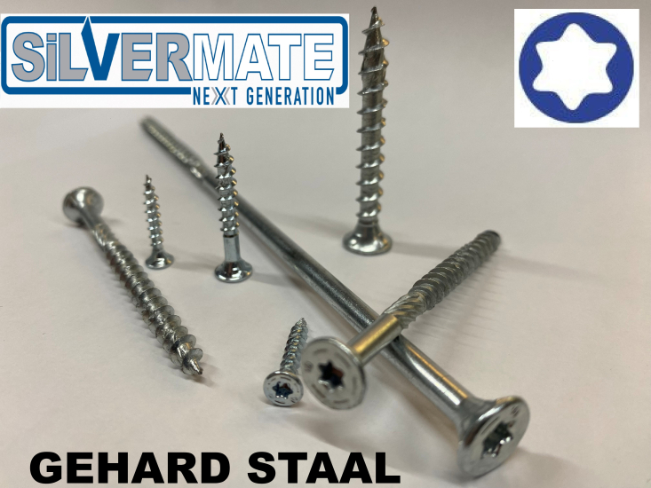 SILVERMATE Spaanplaatschroef Torx Gehard staal verzinkt
