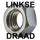 Zeskantmoer LINKSE DRAAD RVS A2