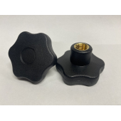 Sterknop met binnendraad PA- zwart, messing